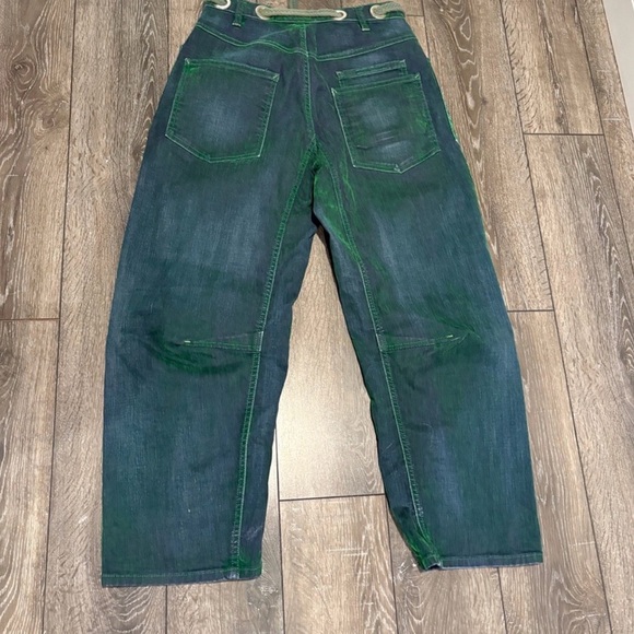 Free People We The Free Moxie Pull-On Barrel Jeans in Kelly Green - Picture 11 of 11